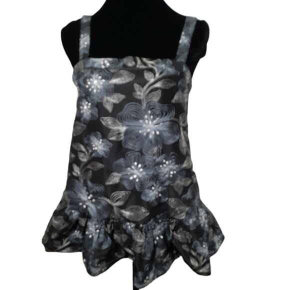 NEW‎ $595 CO Blouse Top 100% Silk Embroidered Top Floral Ruffle Size Medium - Picture 5 of 10